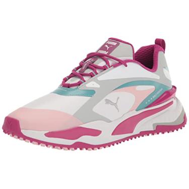 Imagem de PUMA Sapato de golfe feminino Gs-Fast, Puma Branco/Rosa giz/Porcelana, 10