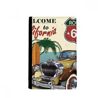 Imagem de Porta-passaporte colorido clássico carros praia padrão Notecase Burse capa carteira bolsa cartão, Multicolorido.