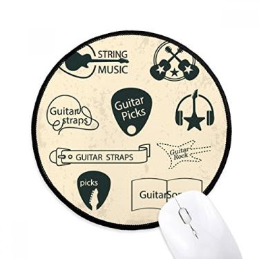 Imagem de DIYthinker Fone de ouvido guitarra instrumento musical padrão mouse pad desktop escritório tapete redondo para computador