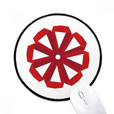 Imagem de Mouse pad vermelho abstrato flor de natal origami tapete redondo para computador