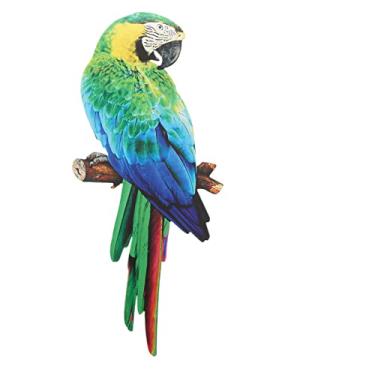 Imagem de HOMSFOU Decoração decorativa para pendurar no quarto, papagaio, tucanos, escultura tropical, varanda de ferro, quintal, pátio, papagaios, enfeite de cozinha, jardim, verde, pingente, ararara, para