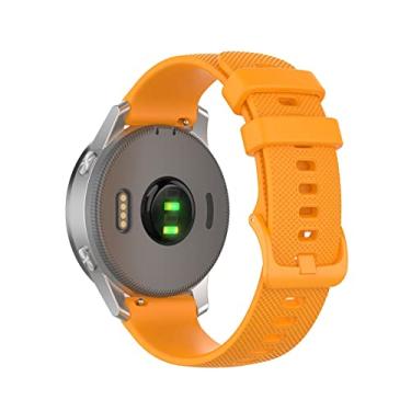 Imagem de HAZELS 18 20 22mm Pulseira de relógio para Garmin Venu Vivoactive 3 Vivomove HR Pulseira de silicone Vivoactive4 4S Forerunner 245 645 (Cor: Laranja, Tamanho: 20mm Universal)