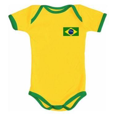 Imagem de Body Infantil Brasil Bandeira Copa Personalizado Com Nome - Mago Das C