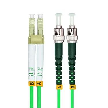 Imagem de Cabo de Fibra Óptica 50/125 da Jeirdus de 15 metros LC para ST Duplex 40/100 GB OM5 Cabo de Fibra Óptica 50/125 Multimodo 15M LC-ST