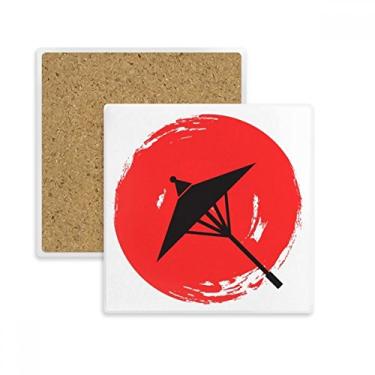 Imagem de Japão, pintura de pincel, ilustração, quadrado, porta-copos, caneca, suporte de subplaca, pedra isolante