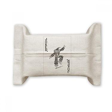 Imagem de Bolsa de linho de algodão com estampa de cartas do Coringa preto