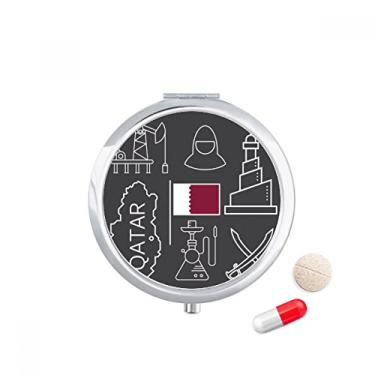 Imagem de Caixa de armazenamento de remédios com bandeira do Catar da Cidade Desenho do Catar