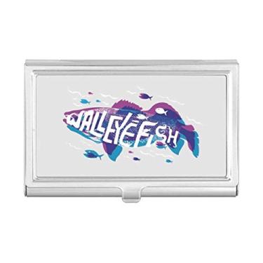 Imagem de Carteira de bolso azul roxa com desenho de peixe oceano animal de visita