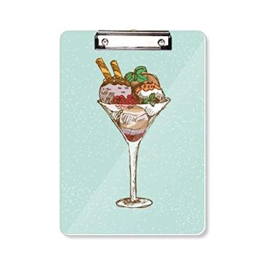 Imagem de Bloco de notas para pasta de sorvete Folhas Flor Cálice Bola de sorvete Placa de apoio A4