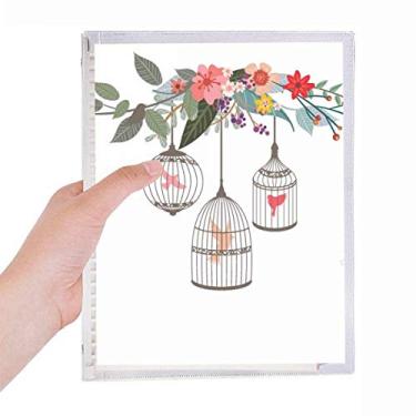 Imagem de Caderno de prateleira de flores em gaiola com folhas soltas diário recarregável
