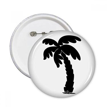 Imagem de Planta de coqueiro, silhueta preta, pinos redondos, emblema, decoração de roupas, 5 peças, presente