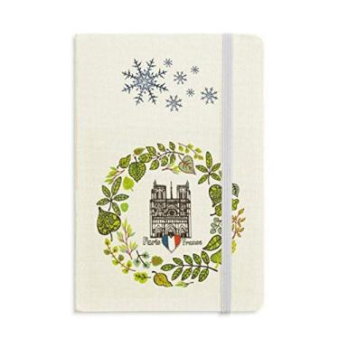 Imagem de Notre Dame Catedral de Paris França Caderno grosso diário flocos de neve inverno