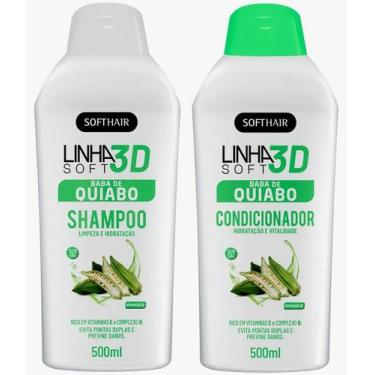 Imagem de Softhair Baba De Quiabo Shampoo E Condicionador Linha 3D Line Soft - S