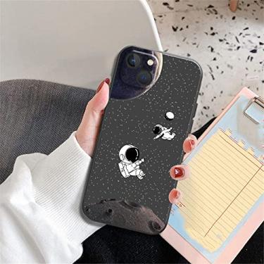 Imagem de Space Star Astronaut Cute Case For iPhone 11 13 12 Pro Max XR X XS Max 8 7 6 6S Plus soft silicone Black Phone Cover Capa,s00013,For iPhone 11