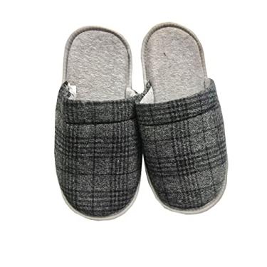 Imagem de Pantufa chinelo masculino xadrez de algodão solado borracha 39 a 40 ref 19101
