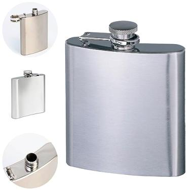 Imagem de Cantil Inox Frasco 230ml Garrafa Whiskeira Bolso Bar Cor Prateado Hz-01-0880