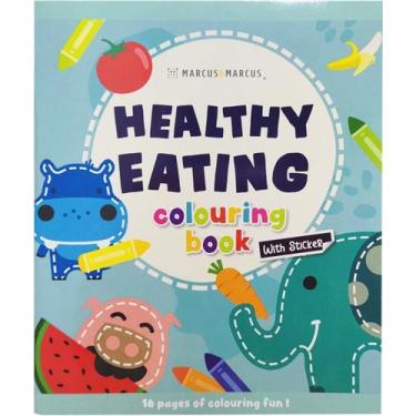Imagem de Livro De Colorir Healthy Eating Inglês Com Adesivos Marcus & Marcus