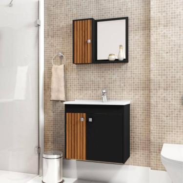 Imagem de Conjunto para Banheiro com Armário Dublin Ripado