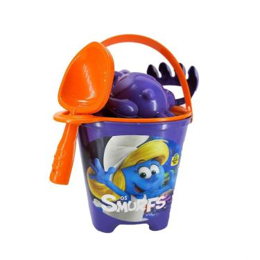 Imagem de Baldinho De Praia Para Criança Brincar Na Areia 7 Peças Roxo