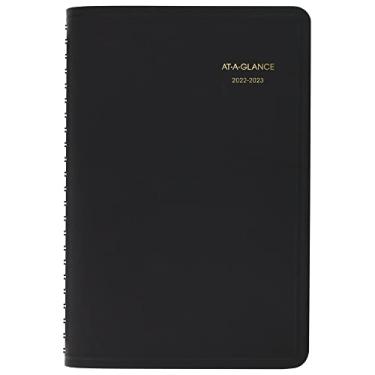 Imagem de AT-A-GLANCE Agenda de livros de compromissos acadêmicos 2022-2023, uso diário, 12,7 cm x 20,3 cm, pequena, preta (7080705)