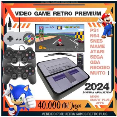 Imagem de Video Game Retro Premium + 40.000 Mil jogos + 3 Controles