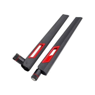 Imagem de Black and Red 10dBi Dual Band Signal Booster Wi-Fi Antennas (2.4GHz/5GHz-5.8GHz) with RP-SMA Male Connector for Wireless Camera, Router, Hotspot - 2 Pack