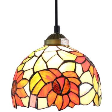 Imagem de Home-Neat Luminária Pendente Moderna, Luminária de Pingente Tiffany E27 Ø20CM para Cozinha, Sala de Jantar, sala de estar (XRKD-20)