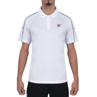 Imagem de Camisa Polo Fila Tennis Line Branca Marinho E Vermelha