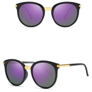 Imagem de Óculos de sol olho de gato sexy mulher espelho óculos de sol feminino lente redonda tons para senhoras óculos uv400,4, um tamanho