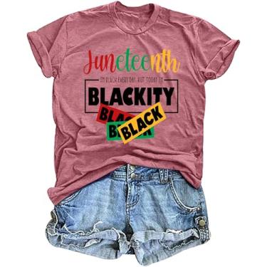 Imagem de Black History Shirts Women: Juneteenth Shirt Blackity Graphic Tee Tops Black Pride Camiseta Africana, rosa, XXG
