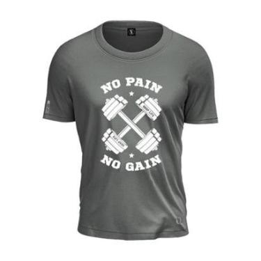 Imagem de Camiseta Personalizada No Pain No Gain Shap Life Halteres-Unissex