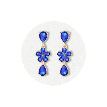 Imagem de Met-edianger Brincos de casamento modernos com strass para noivas damas de honra brincos de noiva de cristal extravagantes para mulheres e meninas, Zinco Aço inoxidável, Strass