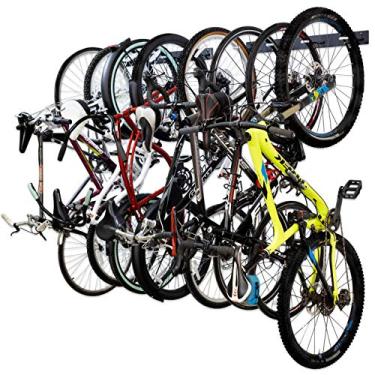 Imagem de StoreYourBoard Suporte de parede BLAT 8 para bicicleta, comporta de 2 a 8 bicicletas, ganchos de bicicleta para montagem na parede de garagem, aço sólido resistente (8 bicicletas)