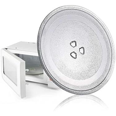Imagem de Kit de placa de vidro para micro-ondas com acoplador e anel de mesa giratória para micro-ondas, substituição de placa giratória de vidro para micro-ondas universal, bandeja redonda de vidro