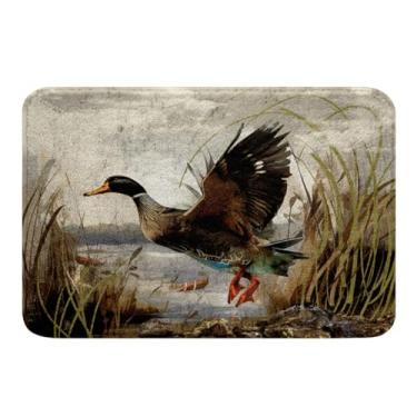Imagem de Tapetes de banho de pato Mallard meninos meninas pato selvagem caça tapetes de banheiro para crianças mulheres homens cabana ultra macio casa de fazenda tapetes de banho capachos tapete decoração de quarto 16" x 24"