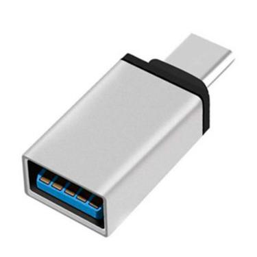 Imagem de Adaptador Tipo-C (Macho) x USB (Fêmea) GV Brasil, Prata - ADT.42601