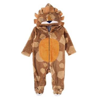 Imagem de Macacão Bebê TipTop Longo Leão Marrom - 1012087-Masculino