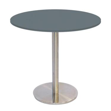 Imagem de Mesa Bistrô Beta 112,50 cm (Alt) Disco Redondo Tampo MDP Redondo 80 cm (Larg) x 2,50 cm (Alt) Grafito