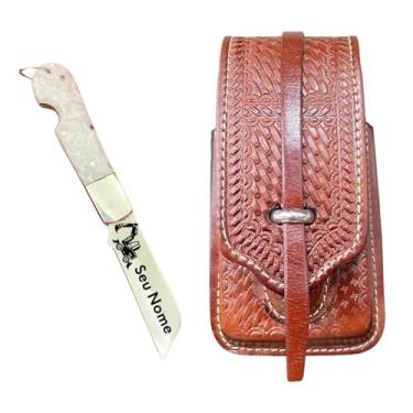 Imagem de Bainha Capa de Celular e Canivete Inox Personalizado (madre perola)