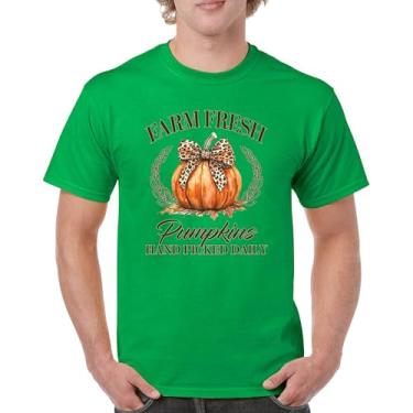 Imagem de Camiseta masculina fofa Farm Fresh Pumpkins outono estação aconchegante festival labirinto de milho Dia de Ação de Graças Peru Dia de Ação de Graças Outono, Verde, 5G