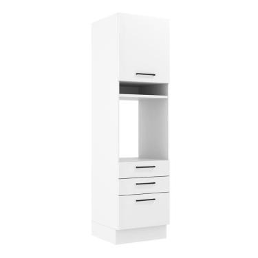 Imagem de Torre Quente 60 Cm 1 Porta 3 Gavetas Branco Rustic/branco