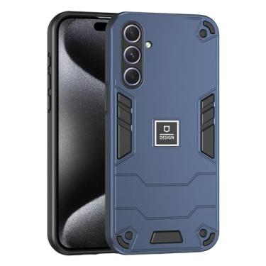 Imagem de Capa de telefone compatível com Samsung Galaxy A55 5G, compatível com Samsung SM-A556B/DS Galaxy A55 5G / SM-A556E/DS SM-A5560 Capa protetora de camada dupla TPU + PC à prova de quedas azul