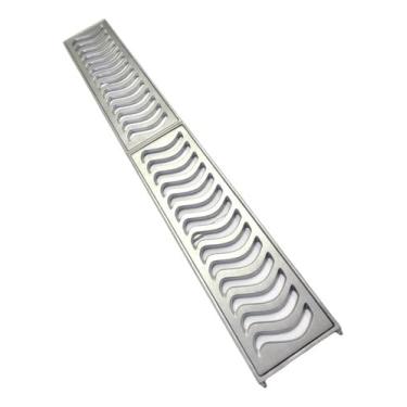 Imagem de Ralo Linear 15x100, Coleta Água Pluvial Grelha Alumínio