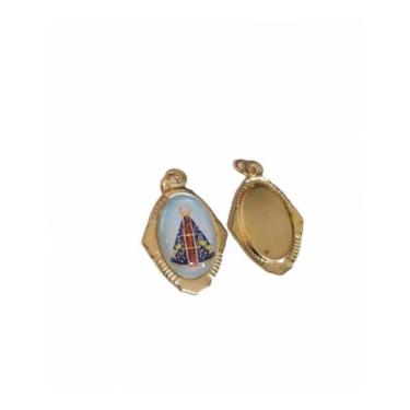 Imagem de Kit 200 Medalha Nossa Senhora Aparecida 2cm Resinada Dourada - CAF