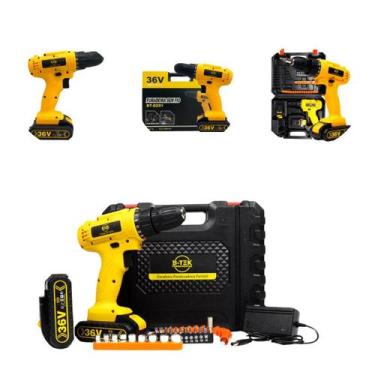 Imagem de Parafusadeira e Furadeira  2em1 36V Torque Ajustavel 2 Baterias 2100 m
