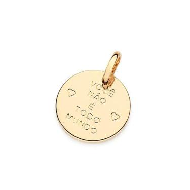 Imagem de Pingente banhado ouro 3x 24k 18k e 22k  unissex rommanel medalha você 