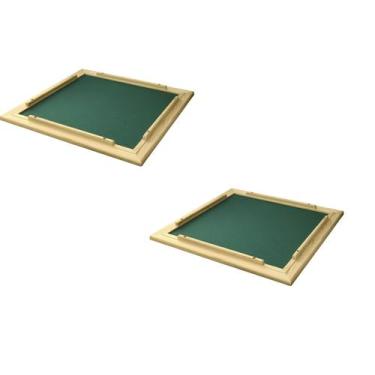 Imagem de CONJ 2 Tabuleiros de Mesa Para DOMINÓ Com Feltro Verde 66x66 cm 7009 -