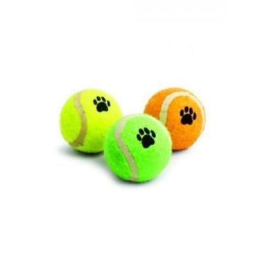 Imagem de Bola De Tenis P/Caes 3 Bolinhas Dog136 - Colorida - Dog Toy