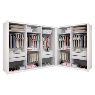 Imagem de Closet Casal sem Portas 2 Módulos 6 Gavetas França Minastex , Branco