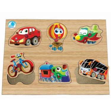 Imagem de Quebra-Cabeça Infantil com Pinos - Meios de Transporte - Simque
